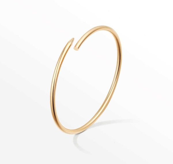 

bangle high edition small model slim nail bracelets bangles for women men aaa cubic zirconia 316l titanium steel jewelry designer 2582428, Black