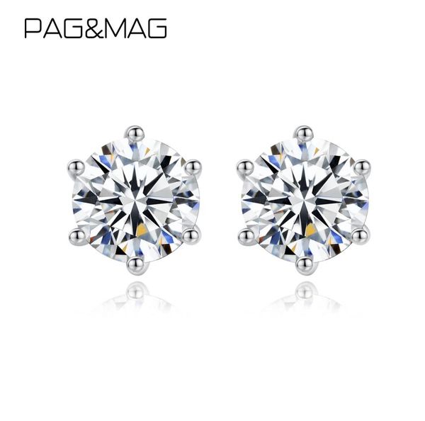 

pagmag vvs1 round cut total 10ct diamond test passed moissanite 925 sterling silver earring fine jewelry girlfriend gift 2103234021447, Golden;silver