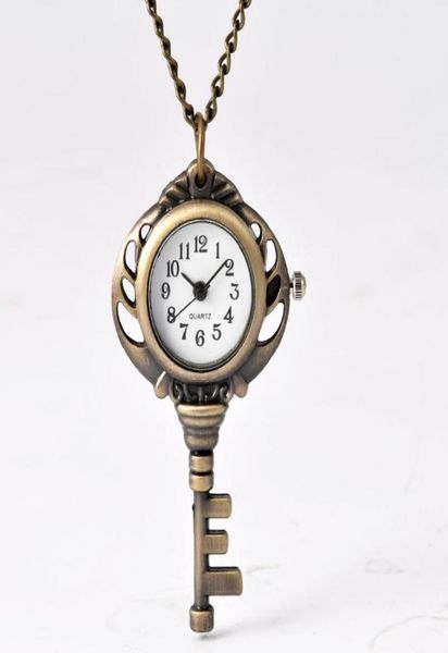 

pocket watches 7053 bronze men and women watch stereo key classic quartz with necklace gifts6033505, Slivery;golden