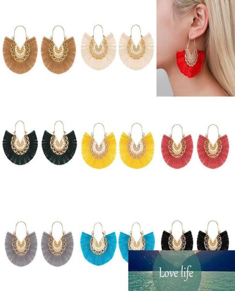 

dangle chandelier ethnic style 10colors fan shape tassel pendant earrings dangle hollow alloy fringe eardrop charm ear hooked wome9654424, Silver