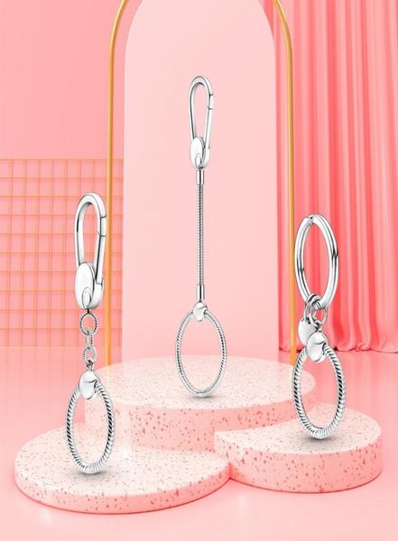 

moments medium and small bag charm holder set key ring fit diy with original box9806324, Slivery;golden