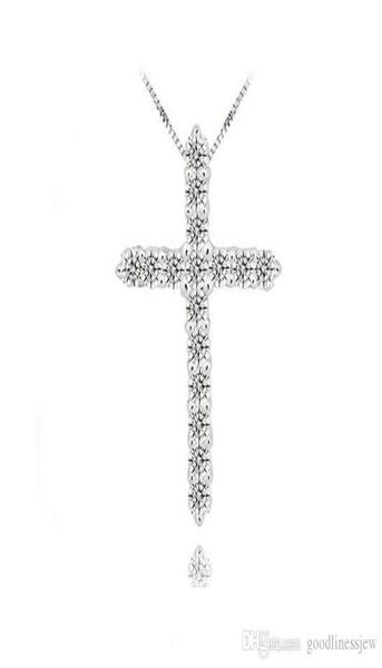 

925 silver cross pendant necklace925 sterling beautifully silver with luxury austria crystal3 layer platinum plated pendant neck9192805