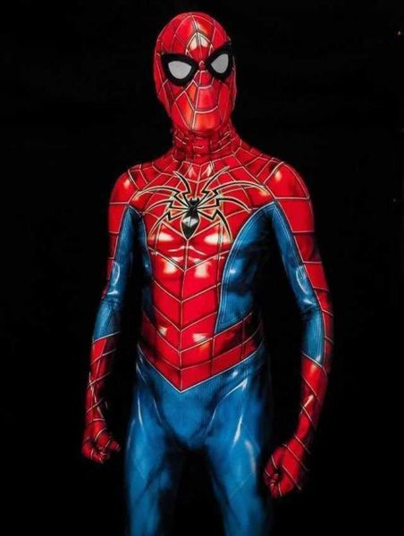 

halloween all new different spiderhero mark iv cosplay costume boys men bodysuit zentai full body suit kids q09102534046, Blue