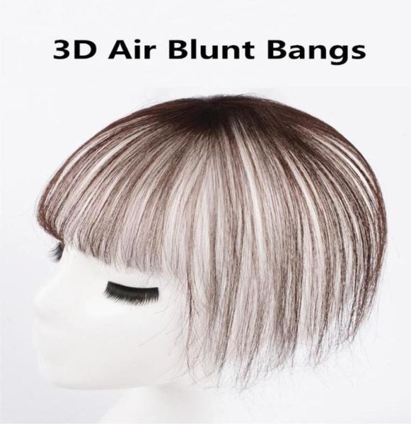 

3d air blunt hand made brazilian human hair bangs invisible clip in hair extensions extensions pieces bangs6802570, Black;brown