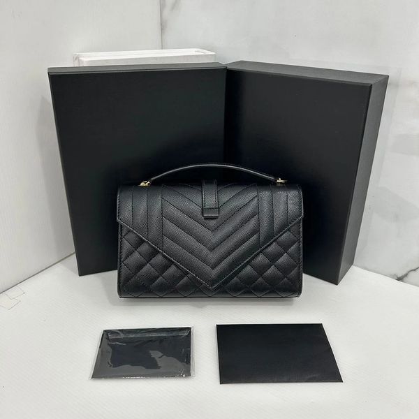 

luxury designer woc crossbody bags fashion tote envelope clutch bags metal chain buckle flap caviar handbag women men genuine leather adjust