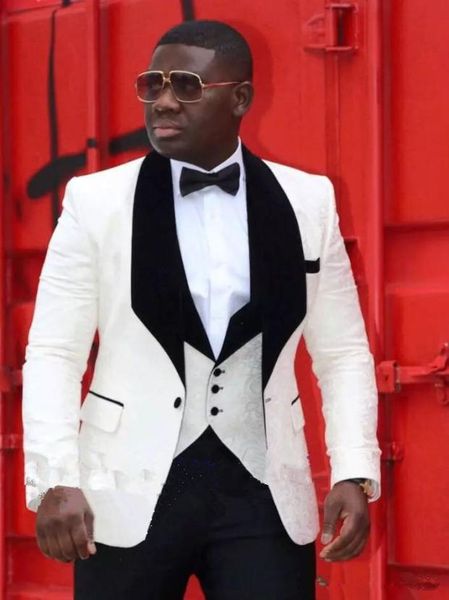 

handsome white men wedding suits slim fit bridegroom tuxedos groomsmen suit formal business suitsjackets vest with bow tie6720225, Black;gray