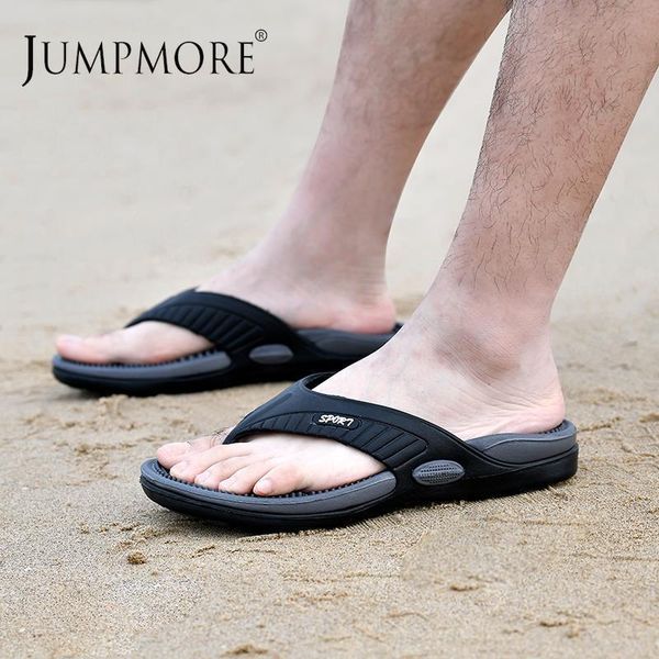 

slippers jumpmore men eva flip-flops summer men's massage slippers beach sandals casual shoes size 40-45 230712, Black