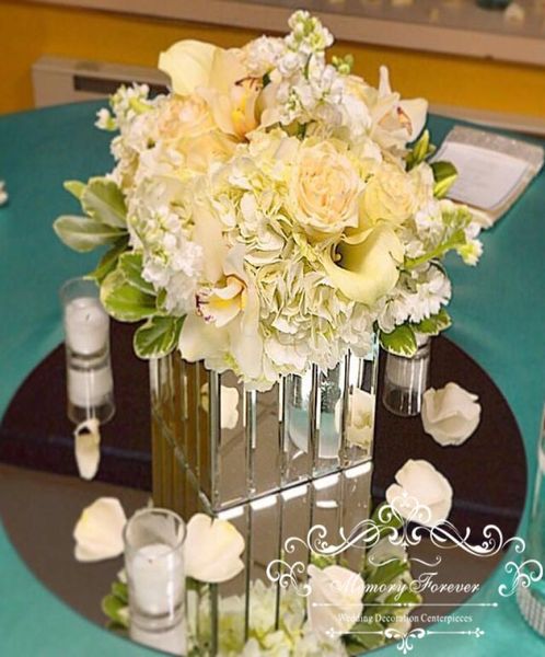

10pcs center pieces round mirror plate for wedding good quality wedding centerpieces acrylic mirror candle plate2446803