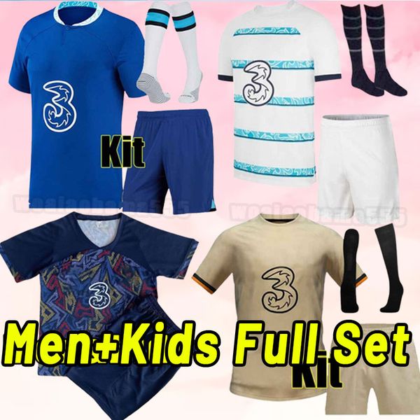 

full kits men kids 23 24 cfc soccer jerseys nkunku pulisic mount joao felix havertz sterling 2023 football shirt uniform t. silva cucurella, Black;yellow
