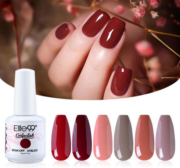 

elite99 6 pieceslot gel nail polish birthday gift 8ml set nude red hybrid gel varnish7020856, Red;pink