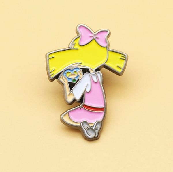 

hey arnold enamel pins cute metal cartoon brooch men women fashion jewelry gifts anime movie bag hat clothing lapel badges7359128, Blue