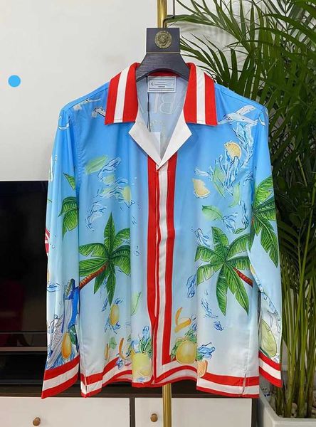 

casablan shirt men's designer silk shirt casa women loose stylish cotton casual shirts clothing sun protection beachwear coat -xxxl, White;black