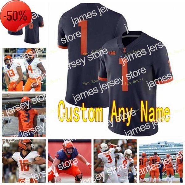 

james ncaa college jerseys illinois fighting illini 3 marquez beason 35 jake hansen 4 ricky smalling 40 shammond cooper custom football stit, Black;red
