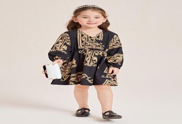 

toddler girls baroque print lantern sleeve dress she01238720596, Red;yellow