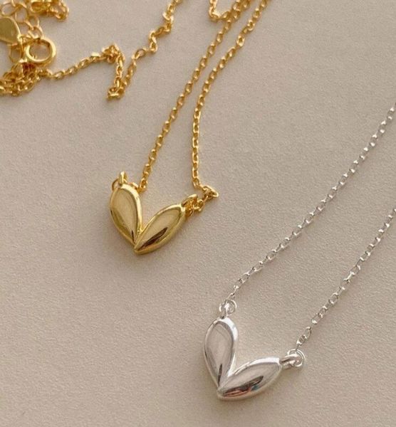 

pendant necklaces minar unique design small irregular love heart necklace for women girls gold silver color thin chain jewelry6064432