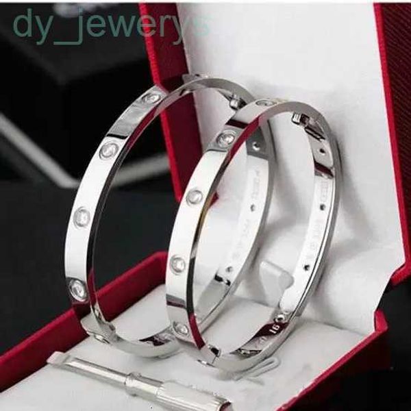 

luxury love bracelet bangle women men 4cz titanium steel screw screwdriver bracelets gold silver rose nail bracelet couple engagement fashio, Black