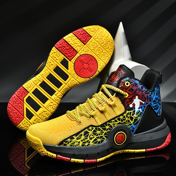 

dress shoes in high basketball sneakers men women fashion printed basketball trainers baskets outdoor platform sport shoes boys 31-45 230713, Black