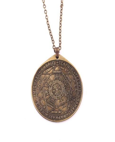 

vintage seals of the seven archangels pendant religious rune amulet men and women necklace5188913, Silver