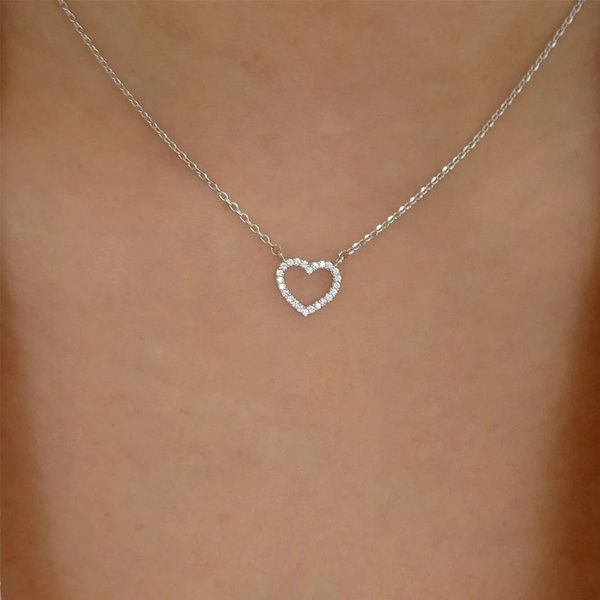 

new trendy multilayer heart butterfly necklace for women fashion gold silver color geometric chain collar necklace jewelry gift