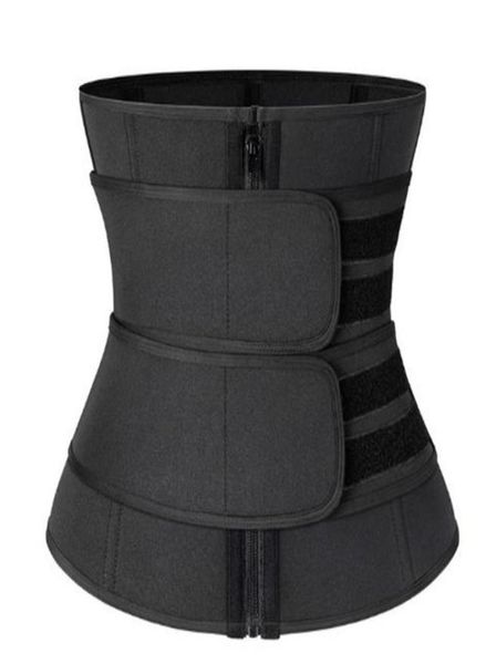 

vaslanda 13 steel boned waist trainer corset sauna sweat faja sport girdles slimming shaper lumbar trimmer belt straps modeling6195413, Black;white