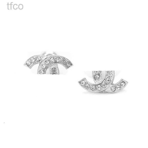 

french luxury brand diamond stud earring gold silver earrings mini letter barnd fashion designer for women party gift, Golden;silver