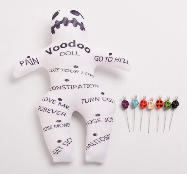 

authentic voodoo doll with 7 color skull pins karma keepers mascot new orleans toys for adults new fast shipment5590695, Silver