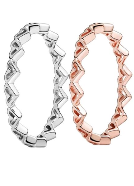 

rose gold and hearts ring women mens wedding gift jewelry for authentic silver love rings with original box set8983484, Slivery;golden