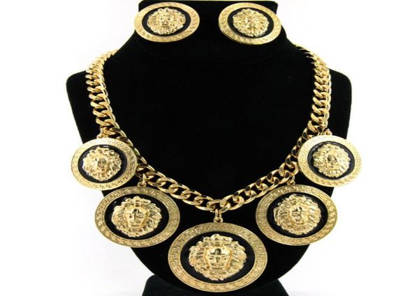 

men039s women jewelry sets lion head necklaceearrings01234079272, Silver