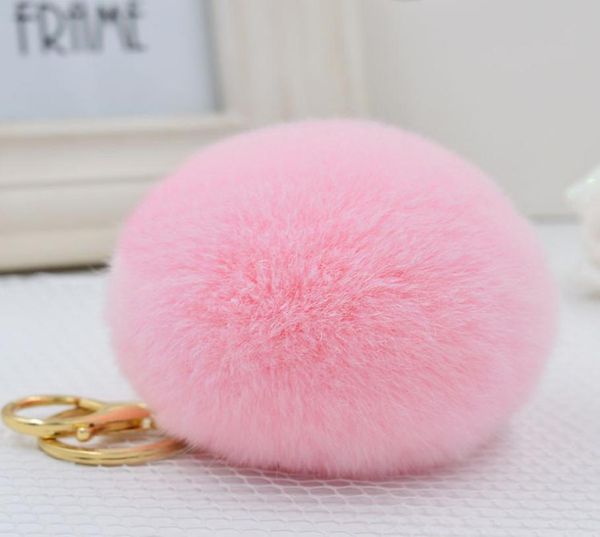 

cute rabbit pompom keychain fur pom pom keychain car bag charm fur ball key chain women key holder ring keychains8762175, Slivery;golden