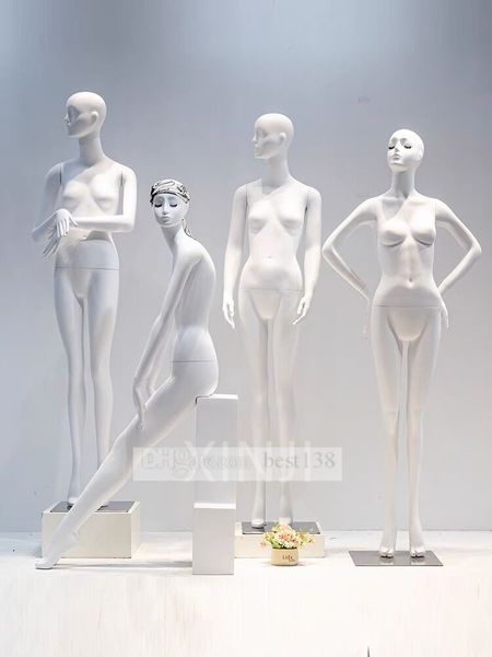 

fashionable style women mannequin with face gloss white matte model female customized for display, Khaki