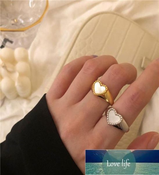 

finger ring 925 sterling silver love heart shell ring for women gold silver fashion party wedding jewelry sr9524520077