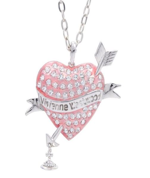 

large one arrow through heart necklace pink black heart with diamonds one arrow through heart necklace saturn necklace5902147, Silver