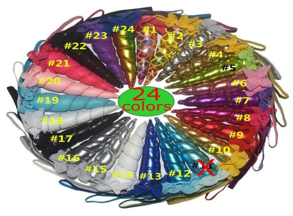 

24colors ins infant mermaid unicorn horn headband elastic hairband easter bonus for girls birthday party diy hair halloween baby d3222896, Slivery;white