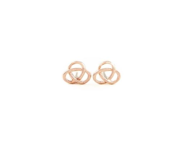 

fashion connected floriated stud earrings silver rose gold plating stud earring whole7994557, Golden;silver
