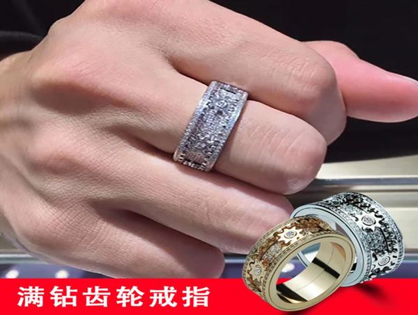 

mainstream design sense fashion vibrato with diamond drill tiktok gear ring5505862, Silver
