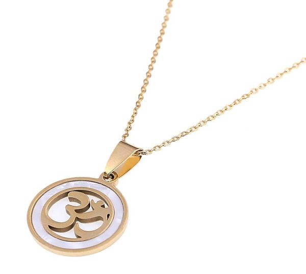 

stainless steel hinduism pendant necklace yoga meditation aum om ohm sanskrit pendant necklace4235138, Silver