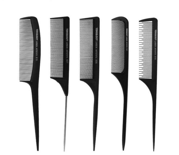 

professional hair hard carbon tip tail comb flat head antistatic combs for salon haircut plastic comb hair comb3484580, Silver