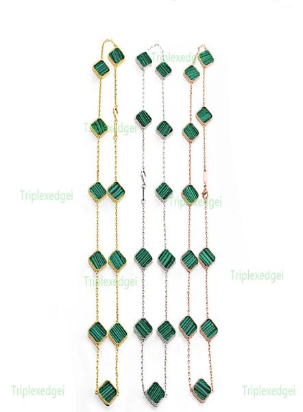 

highend luxury 10 flower choker fourleaf clover necklace fashion boutique woman necklace designer 316l titanium steel plated 18k8960712, Golden;silver
