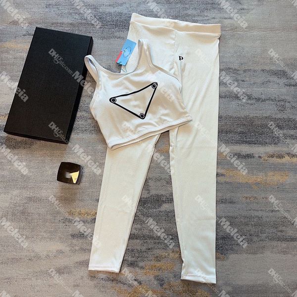 

white yoga outfits women sleeveless tracksuits print sport vest fitness leggings set lady gym designer sportwear, Gray