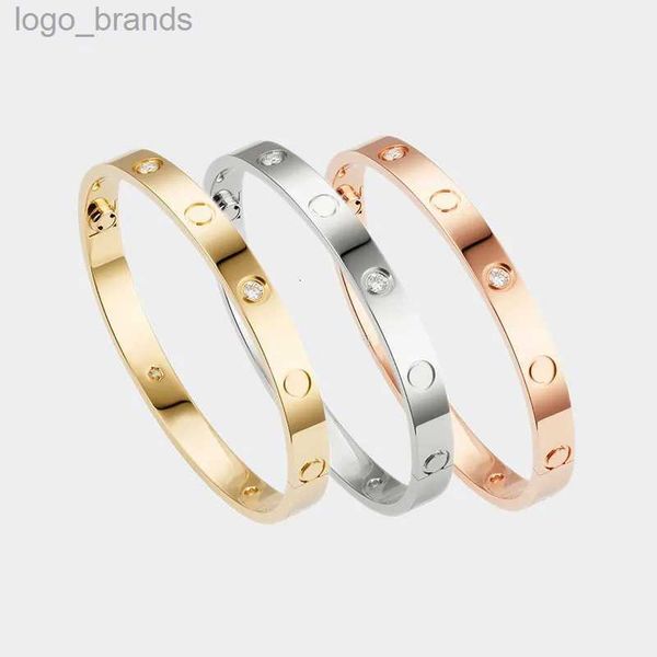

love screw bracelet mens bangle designer bracelets for women silver bracelet luxury jewelry titanium steel gold-plated never fade not allerg, Black