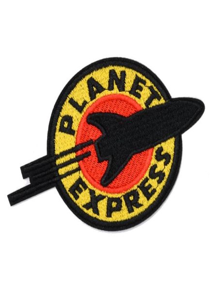 

planet express space ufo iron on embroidered clothes patches for clothing stripes badges stickers garment appliques whole9905892, Blue