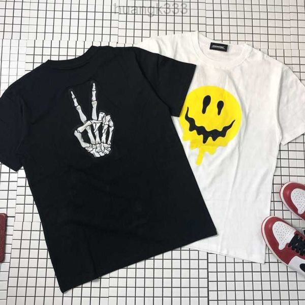 

halloween cute funny three-dimensional skull clown smiley face men and women couple costume dress cotton loose short sleeved t-shirt, White;black