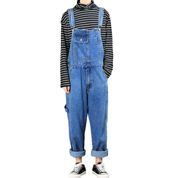 

men039s jeans straight denim overalls trendy pants loose suspenders 20215055370, Blue