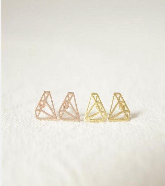 

the latest elements gold stud earrings plane geometry stud earring for women whole4136489, Golden;silver