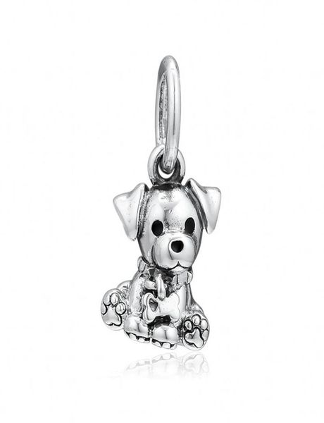 

new authentic 925 sterling silver labrador puppy dangle charms beads fits european women bracelets necklaces diy charm silver 925 7233624, Black