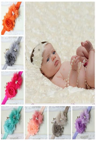 

infant pearl stretch headbands girl floral diamond headband headwear kids baby crystal hair bands 15 colors9636169, Slivery;white