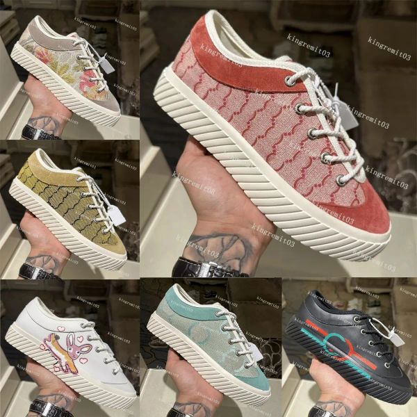 

designer casual shoes tennis 1 sneakers women canvas shoe rubber sole embroidered shoe vintage washed jacquard denim trainers v1 i3b8, Black
