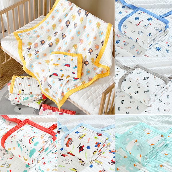 

blankets swaddling 6 layers baby bath towel cotton gauze towel born muslin swaddle blanket for born swaddle summer stroller cover bath towel