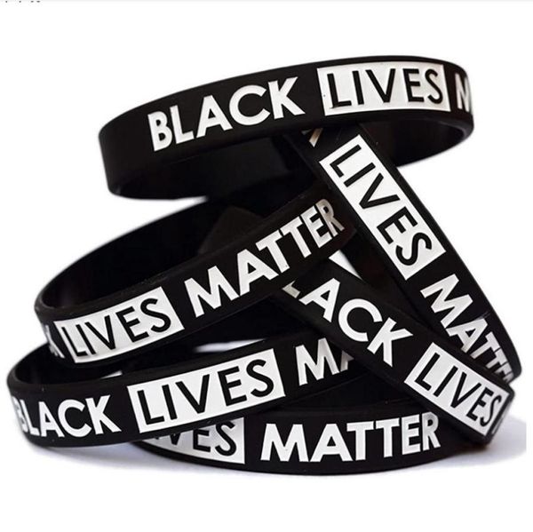 

black lives matter wristband silicone bracelet women men rubber bracelets wristband bangles 200pcs ooa81106103225, Golden;silver