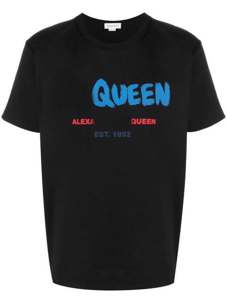 

designer mens t shirt men's tshirt embroidered badge womens trend clothes mcqueen short sleeve selling in europe fashionable summer clo, White;black